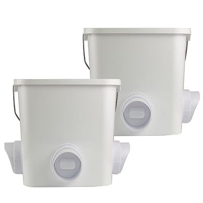 Automatic Chicken Feeder Set Hanging Chicken Feeder No Waste Poultry Feeder Kit 20lb Chicken Feed Container - color: white