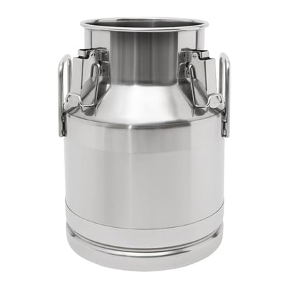 10L Stainless Steel Milk Can, Heavy Duty Food Storage & Transport Container for Dairy, Wine, Grains, Ideal for Home, Farm & Commercial Use, Without the Faucet - size: 10