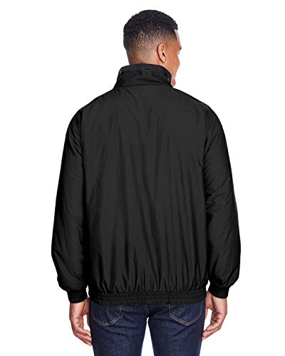 Harriton Womens Fleece-Lined Nylon Jacket (M740) - color: Black/ Black, size: Large