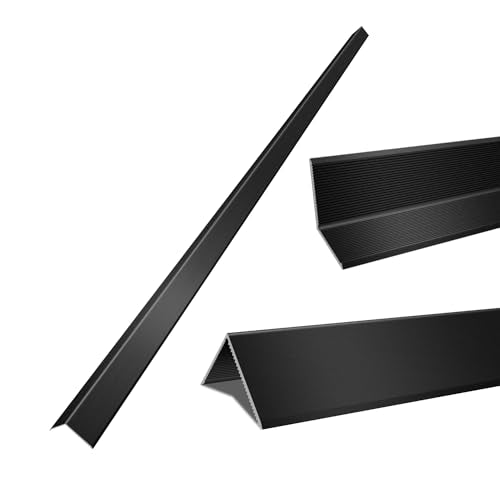 6PCS 1.2x1.2x48” Aluminum Alloy Metal Wall Corner Protectors 20Ga Thickness Black Color Wall Corner Guards for Wall, Door Trim and Window Frames - size: 1.2x1.2x48 inch