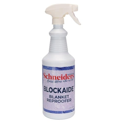 Schneiders BlockAide Blanket Reproofer for Horses | Long-Lasting Water & Oil Repellency | Easy Application | Extends Blanket Lifespan | Size 32 oz