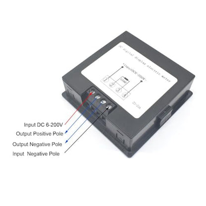 Voltmeter LCD Screen DC 6-200V 20A Power Monitor with Alarm Function Energy Meter for Voltage, Current, kWh Tracking Overload Protection(Z3-20A)