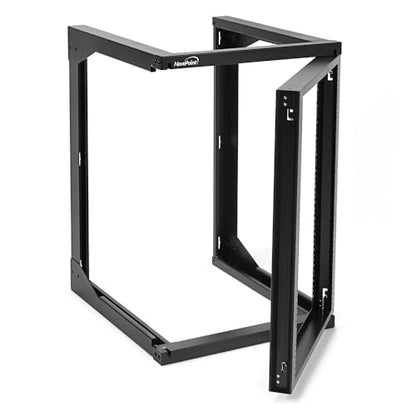NavePoint 15U Server Rack with Swing Gate - Wall Mount Rack for 19 Inch IT Equipment Open Frame Rack – Network Rack Wall Mount for AV & Server Equipment 24” Deep 19" Rack, Black - size: 15U - 24in Deep