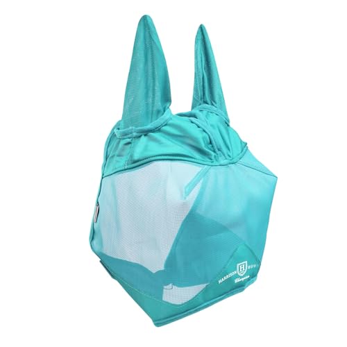 Harrison Howard UV-Proof Multi-Function Fabrics Thick Fleece Padding Horse Fly Mask Half Face with Ears Mint Yearling Small - color: mint, size: Small (Yearling)