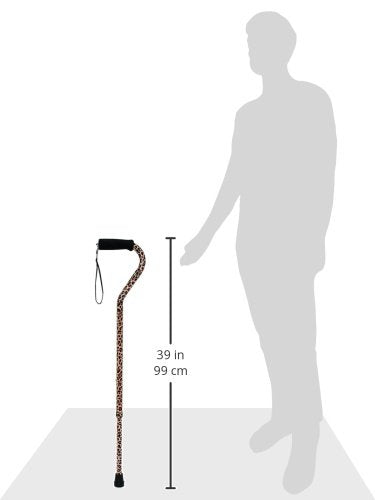 DMI Adjustable Designer Cane with Offset Handle - color: Leopard, size: 1 Count (Pack of 1)