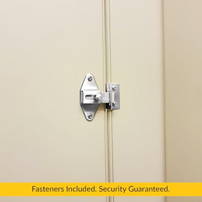 Brixwell 91-79a Slide Latch and Keeper Set With Chrome Plated Finish, Zinc Material, Surface-Mounted, 2-3/4" Latch Hole Centers, Fits 1-1/4" Square Edge Pilaster, Includes Fasteners