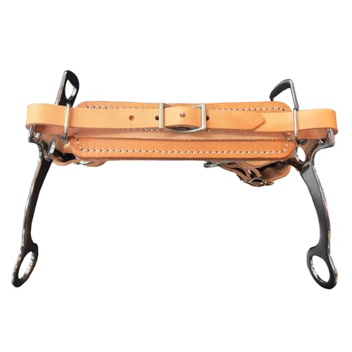 HILASON Leather Hackamore Bit Adjustable Fleece-Lined Noseband