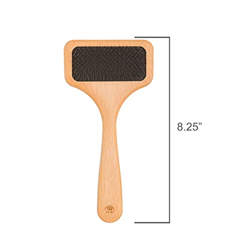 Redecker Fur Brush, Sheepskin and Fur Wire Slicker Brush, Daily Grooming For Rugs, Garments, Dogs and Cats, Made in Germany
