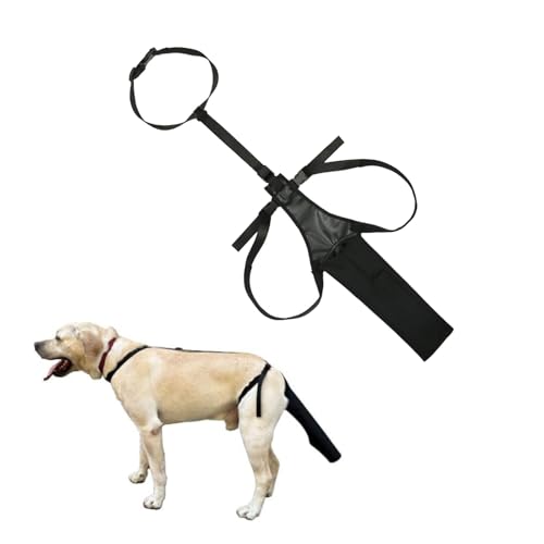 Dog Tail Protector for Large Dogs Adjustable Harness Style Tail Guard-Black