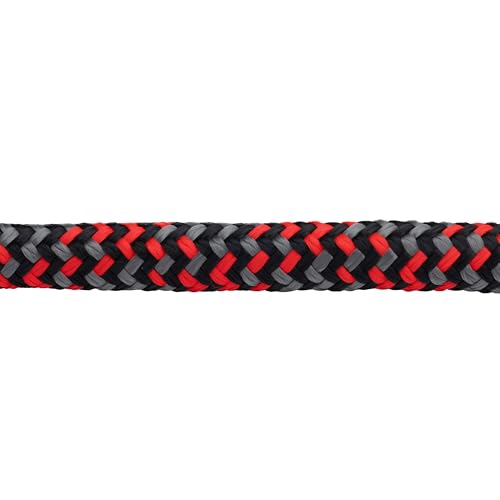 Weaver Equine 10' Horse Cowboy Lead Rope with Brass Snap - color: Black/Red/Gray