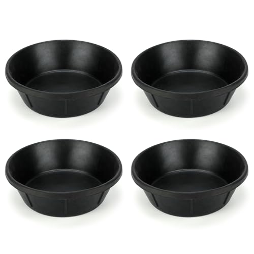 4 Pack Rubber Feed Pan, Horse Feed Pan, 8 Quart / 2 Gallon Bowl - color: Black-8Quart, size: 4PCS