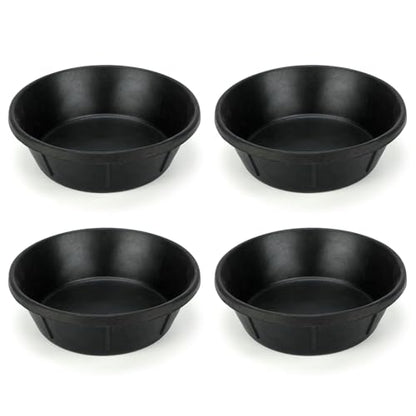 4 Pack Rubber Feed Pan, Horse Feed Pan, 8 Quart / 2 Gallon Bowl - color: Black-8Quart, size: 4PCS