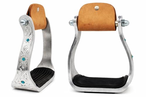 Challenger Western Saddle Aluminium Barrel Racing Stirrups w/Rhinestones 51148