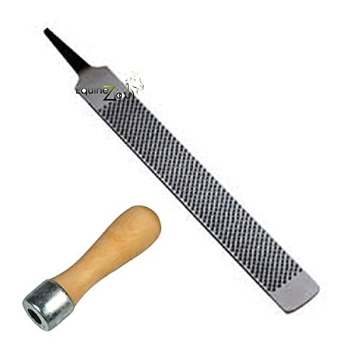 Premium Farrier Hoof Rasp for Horse Hooves - Heavy-Duty Equine Hoof Trimming & Shaping File with Ergonomic Wooden Handle for Professional Horseshoe Maintenance, Hoof Care, and Grooming