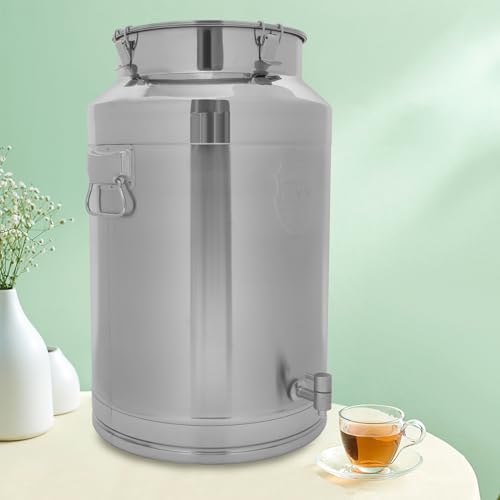 76L/20gal Stainless Steel Milk Bucket with Lid and Faucet - size: 76L/20gal-with Faucet