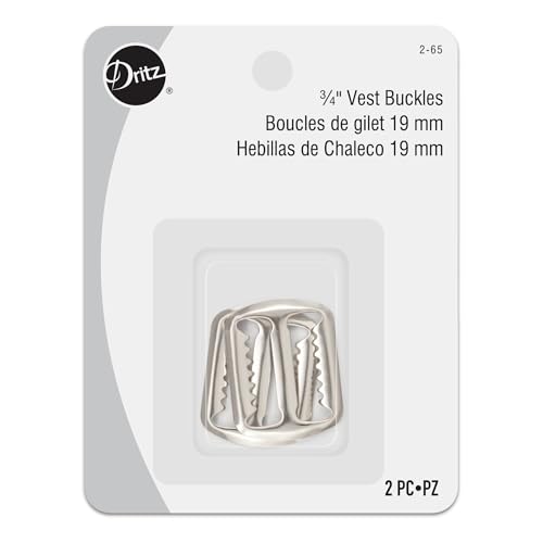 Dritz 2-65 Vest Buckles, Nickel, 3/4-Inch 2-Count - color: Nickel