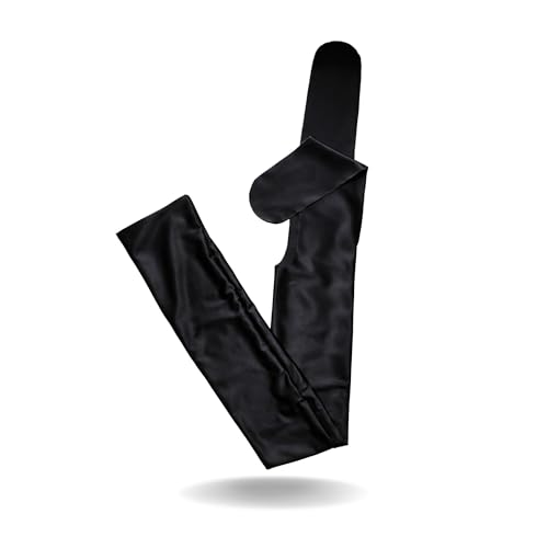 Ranch Hand Premium Lycra Tail Bag – Horse Tail Bag Made from Durable Stretchable Lycra – Gentle on Hair and Free from Damage – Horse Tail Protection Bag for Grooming – 24 Inches - Black - color: Black