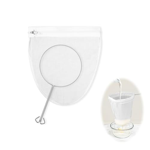 Small Ultra Fine Mesh Strainer Bags, Reusable with Stainless Steel Handle - color: Small