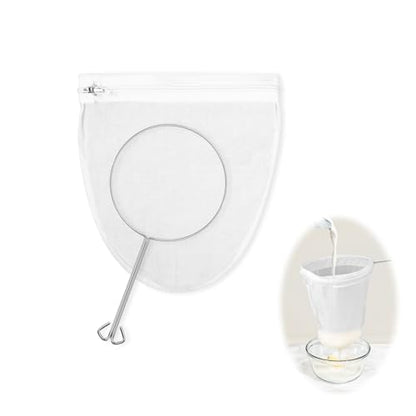 Small Ultra Fine Mesh Strainer Bags, Reusable with Stainless Steel Handle - color: Small