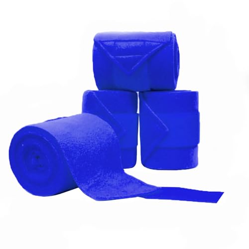 Horse Polo Leg Wraps Soft Fleece Wraps Equestrian Leg Bandage 4-Pack (Cob(8.2ft), Royal Blue) - color: Royal Blue, size: Cob(8.2ft)