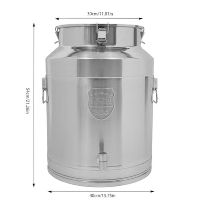 Stainless Steel Milk Barrel, 17 Gallon Milk Can Bucket with Spigot - size: 17Gal, with Faucet