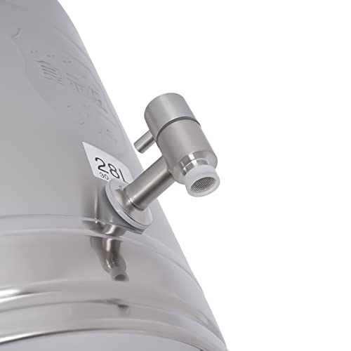 28L/7.4Gallon Stainless Steel Milk Can with Spigot, Heavy Duty Milk Jug Wine Pail Bucket Bottle Liquid Container Storage for Grain Wine Liquid,Stainless Steel Sealed Tank