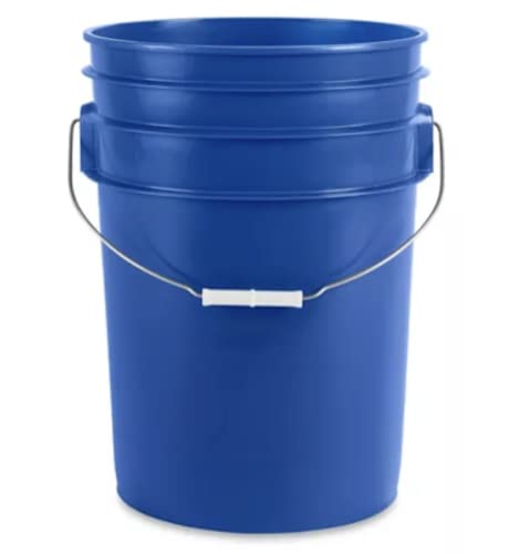 House Naturals 6 Gallon Large Blue Food Grade Plastic Bucket Pail with Air Tight Screw on Lid (Pack of 3) Made in USA pails