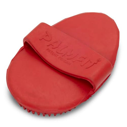 Grewal Equestrian Palm Fit Curry Comb (Red) - color: Red