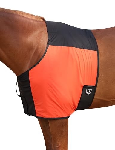 Harrison Howard Horse Shoulder Guard with Fleece-Lined Front Legs, Anti-Rub Stretch Nylon Protector for Horse Care Blankets Orange M - color: Orange, size: Medium