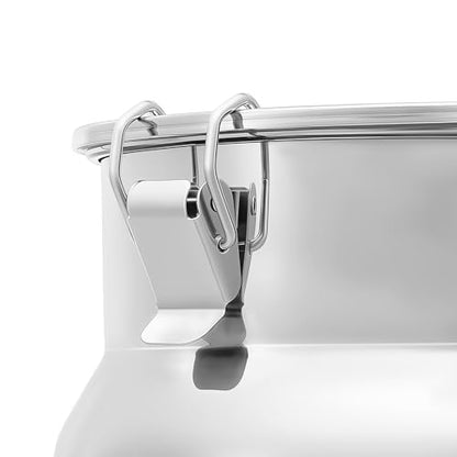 Thickened Stainless Steel Milk Can Large Liquid Container Storage,Stainless Steel Milk Bucket with Sealing Lid and Carry Handle,for Wine, Oil Storage Transport (5L/1.3Gal) - size: 5L/1.3Gal