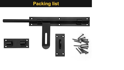 Heavy Duty 17" Slide Bolt Latch,Thickened Security Lock, Solid Steel | Left/Right Hand Installation, Welding & Screw Mountfor Barn Doors, Fence Gates, Warehouse, Entry Gates(Patent Pending)