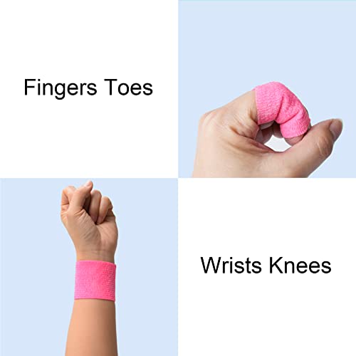10 Pack Pink Self Adherent Bandage Wrap Elastic Cohesive Bandage - color: Pink, size: Multi Size