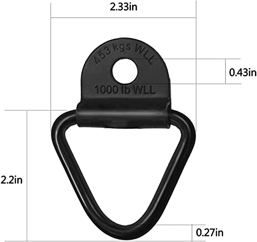 Cargo Tie-Down Anchors,8-Pack Black Steel V-Ring Bolton Trailer Cargo Tie Down,for Trailers,Trucks and Warehouses Replacement for D-Ring Plastic Flush Mount Pan Fitting Tie Down - color: V-ring 8-Pack