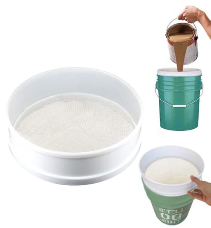 Hosrnovo Paint Strainer,White Large 250 Micron Resin Fine Mesh Screens Fits 5 Gallon Bucket Reusable Paint Filters for Oil Water Based Paint Latex and Ink