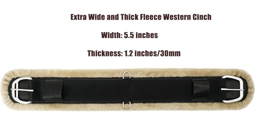 Jeereal Fleece Western Cinch,Breathable Horse Cinch Girth for Western Saddle - size: 30 Inch, style: Straight | Plus