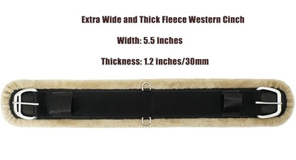 Jeereal Fleece Western Cinch,Breathable Horse Cinch Girth for Western Saddle - size: 28 Inch, style: Straight | Plus