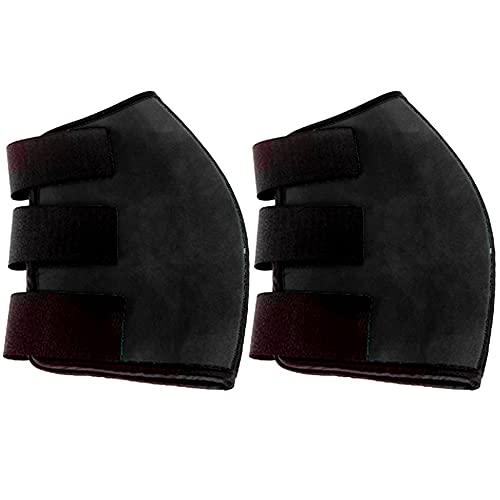 Protective Black Neoprene Hock Sweat Boots for Horses by Hilason
