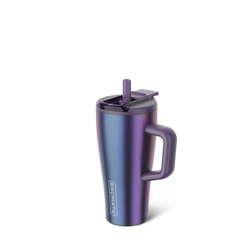 BrüMate Era Flip 20oz Kids Tumbler with Covered Flip Down Straw | 100% Leakproof Insulated Kids Cup | Made of Stainless Steel | Cup Holder Friendly | 20oz (Dark Aura) - color: Dark Aura, size: 20 Ounces