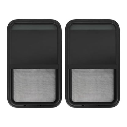 Vertical Sliding Black RV Window for Teardrop, Cargo, Horse Trailer, Marine Camper Window Replacement,18" Wide x 30" Tall, 2 Pack (18"x30") - size: 18"x30"
