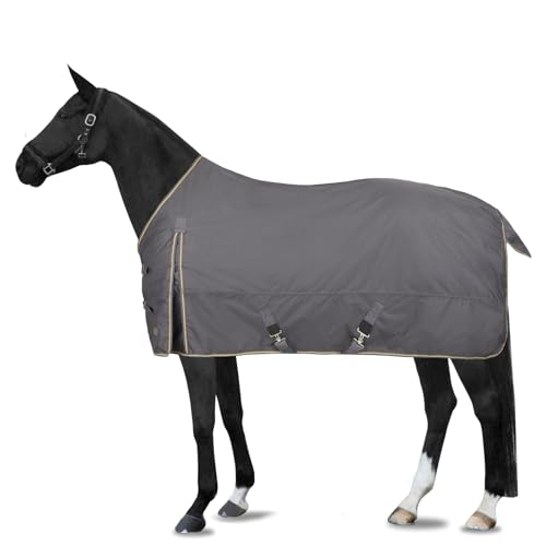 Horze Glasgow Heavy Weight Waterproof Winter Turnout Horse Blanket (350g Fill) - Blackened Pearl - 75 in