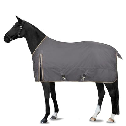 Horze Glasgow Heavy Weight Waterproof Winter Turnout Horse Blanket (350g Fill) - Blackened Pearl - 75 in