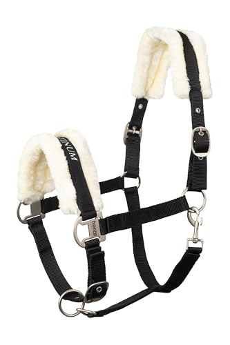 HORZE Howard Soft Fleece Horse Halter, Premium Padded Fleece Lining - color: Black, size: Horse