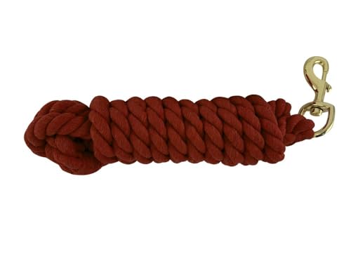 Showman 10' Braided Cotton Lead w/Brass Snap - color: Red