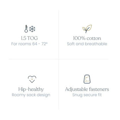 HALO 100% Cotton Sleepsack Swaddle, 3-Way Adjustable Wearable Blanket, TOG 1.5, Campsite, Small, 3-6 Months - color: Campsite, size: Small (Pack of 1)