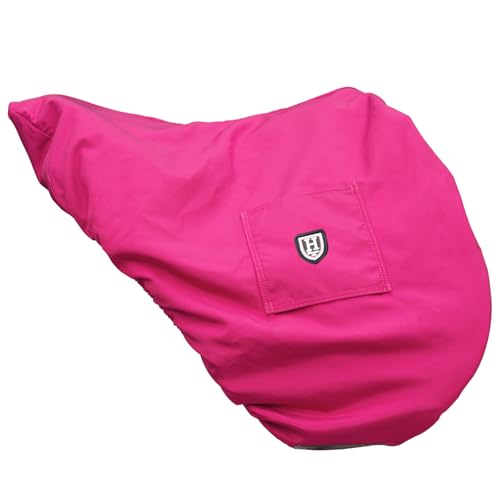 Harrison Howard Premium English Saddle Cover, Waterproof & Breathable Fleece-Lined Protective Saddle Cover - color: Magenta, size: Dressage-One Size