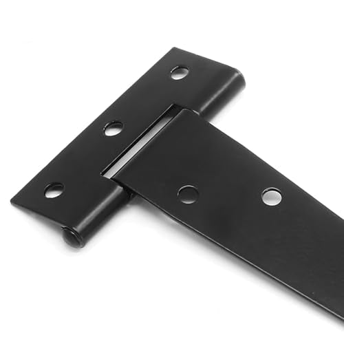 Murtenze Heavy Duty T-Strap Hinge, Black, 8 Inch, 6 pcs - color: Black, size: 8 Inch - 6Pack