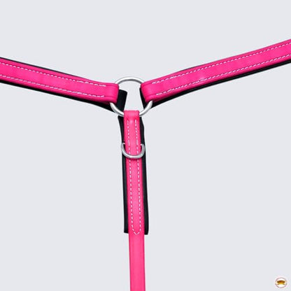 HILASON Western Horse Biothane Leather Breast Collar Tack - color: Pink & Black