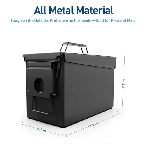 HARDROCK Metal Ammo Can, Ammo Box - color: Black, size: 50cal