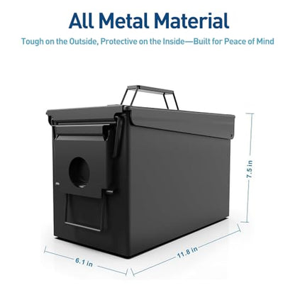 HARDROCK Metal Ammo Can, Ammo Box - color: Black, size: 50cal