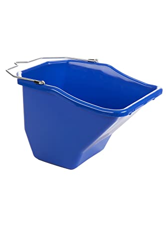 Little Giant® Plastic Better Bucket | Horse Feed Bucket | Ergonomically Designed | Flat Back Bucket | Made in USA | 10 Quarts | Blue - color: Blue, size: 10 Quarts
